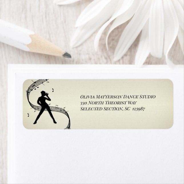 Jazz Dance Golden Personal Label Returadress Etikett (Insitu)