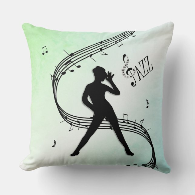 Jazz Dance Green   Kudde (Framsida)