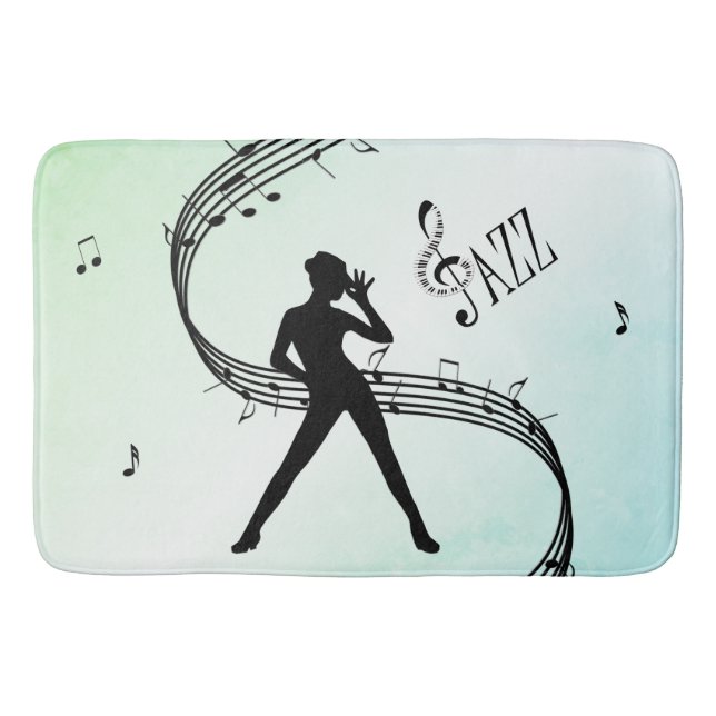 Jazz Dance Grönt Music Badrumsmatta (Framsidan)