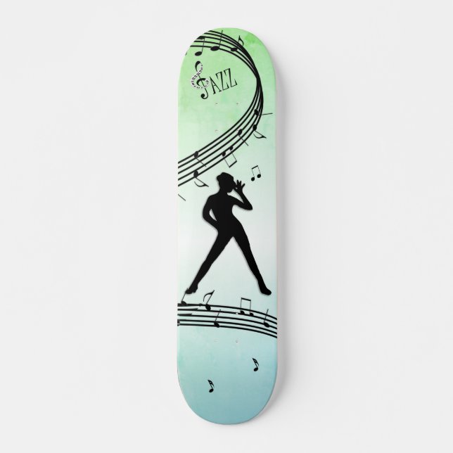 Jazz Dance Grönt Music Mini Skateboard Bräda 18,5 Cm (Framsida)