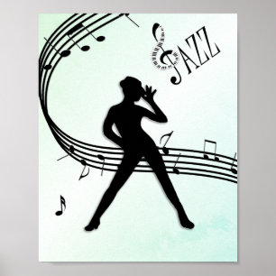Jazz Dance Grönt Music Poster