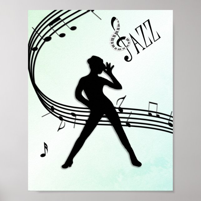 Jazz Dance Grönt Music Poster (Framsidan)