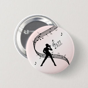 Jazz Dance Rosa Music Button Knapp