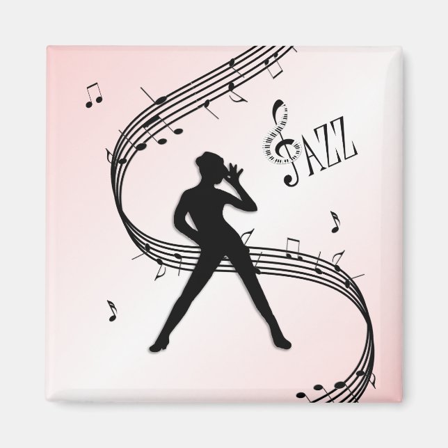 Jazz Dance Rosa Music Magnet (Framsidan)