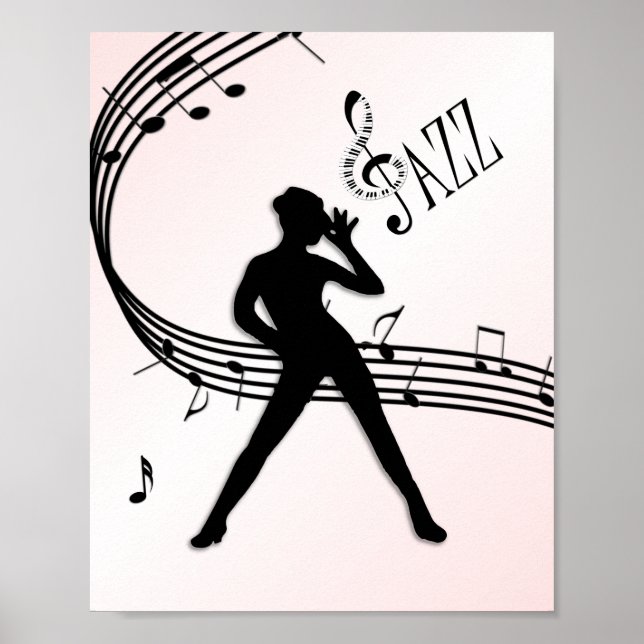 Jazz Dance Rosa Music Poster (Framsidan)