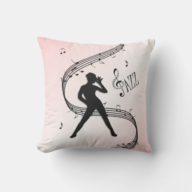 Jazz Dance Rosa Musik  Utomhusdynor Kudde (Framsida)
