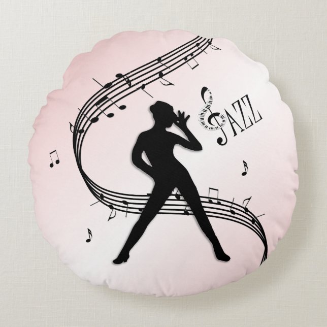 Jazz Dance Rosa Rund Kudd Kudde (Framsidan)