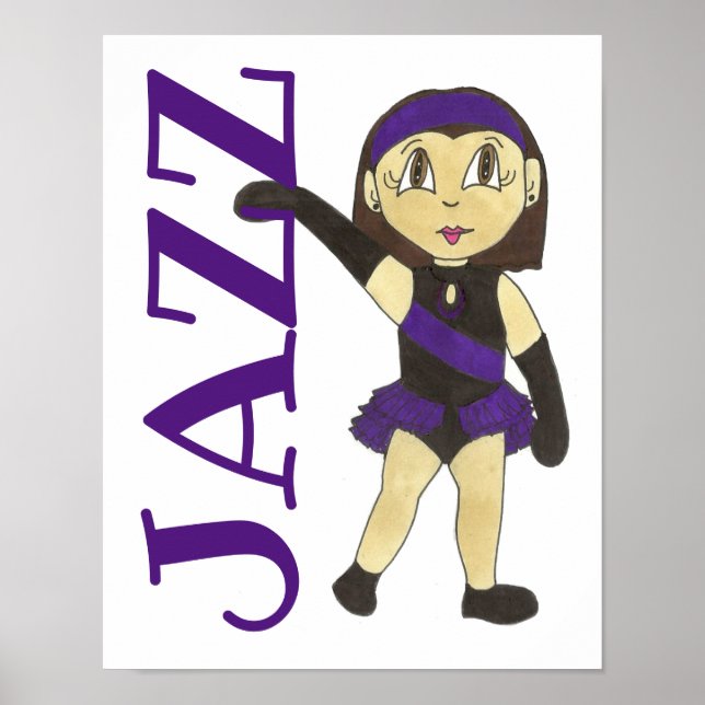 JAZZ Dance School Studio Art Dancer Teacher Gift Poster (Framsidan)