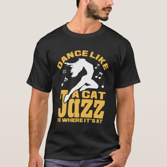 Jazz Dance som en Cat Jazz T Shirt (Framsida)