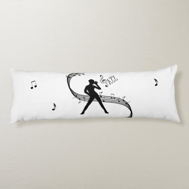 Jazz Dance White Music Body Pillow Kroppskudde (Baksidan)