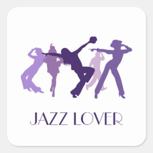 Jazz Dancers Illustration Fyrkantigt Klistermärke