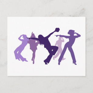 Jazz Dancers Illustration Vykort