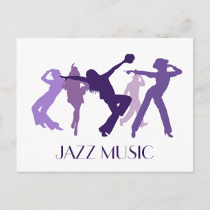Jazz Dancers Illustration Vykort
