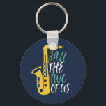 Jazz de två av oss. nyckelring<br><div class="desc">Vintage retro orchestra och jazz Music fläkt är utformade för dem som spelar fiolin och saxofon i ett musikband eller en symfoni. Coola klassisk jazz-handel för saxofonist, violinist, musiker och konstnär. Lustigt och humoristiskt musikpun för violin- och saxofonlärare, orkstra fläkt och de som bara har kärlek musik. Underbar souvenir, julklapp...</div>