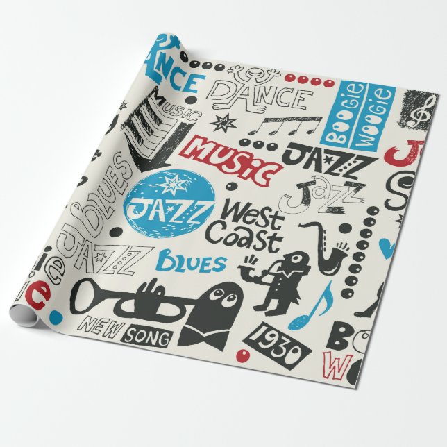 jazz doodlblandning presentpapper (Utrullad)