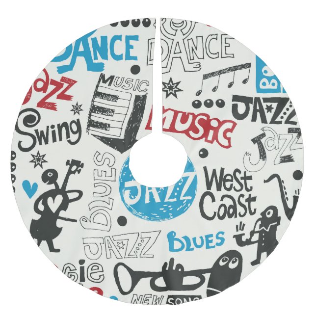Jazz Doodle: Eclectic Music Mix Julgransmatta Borstad Polyester (Framsidan)