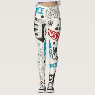 Jazz Doodle: Eclectic Music Mix Leggings