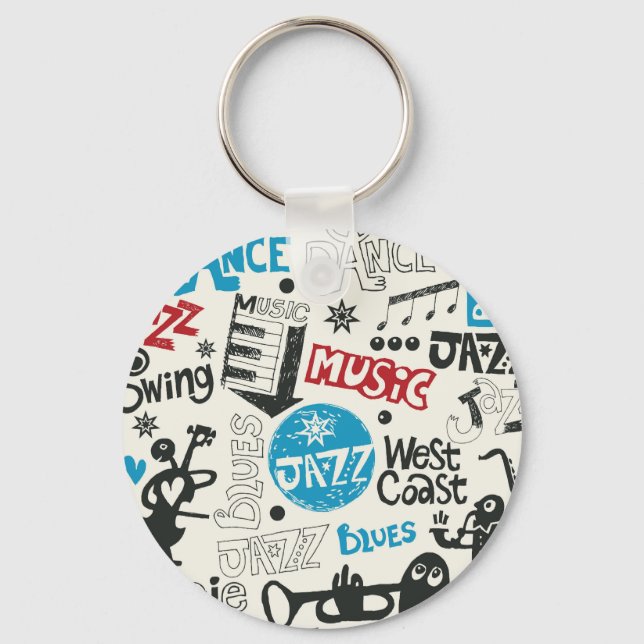 Jazz Doodle: Eclectic Music Mix Nyckelring (Framsida)