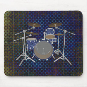 Jazz Drum Kit - Anpassningsbar Blue Drums - Mousep Musmatta