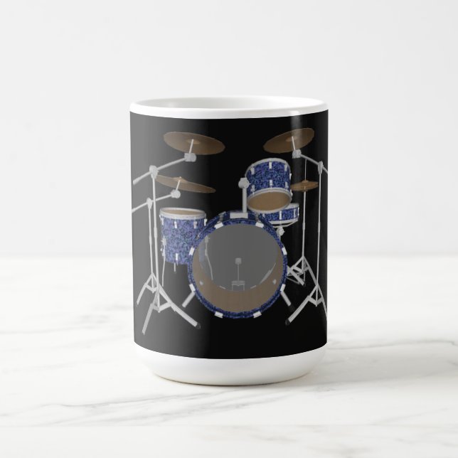 Jazz Drum Kit: Anpassningsbar Blue Drums-uppsättni Kaffemugg (Center)