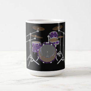 Jazz Drum Kit: Anpassningsbar Violet Drums-uppsätt Kaffemugg