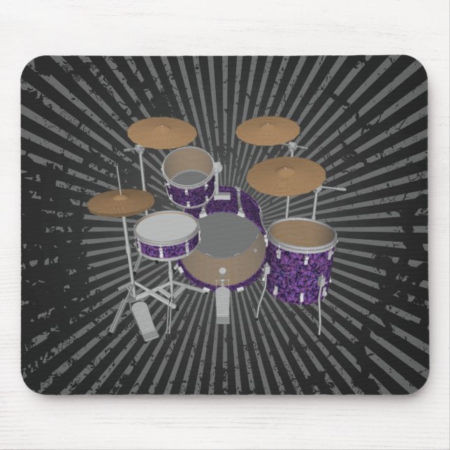 Jazz Drum Set - Anpassningsbar Violet Drums - Mous Musmatta (Framsidan)