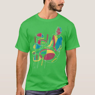 Jazz Drummer med Jazz Genres T Shirt