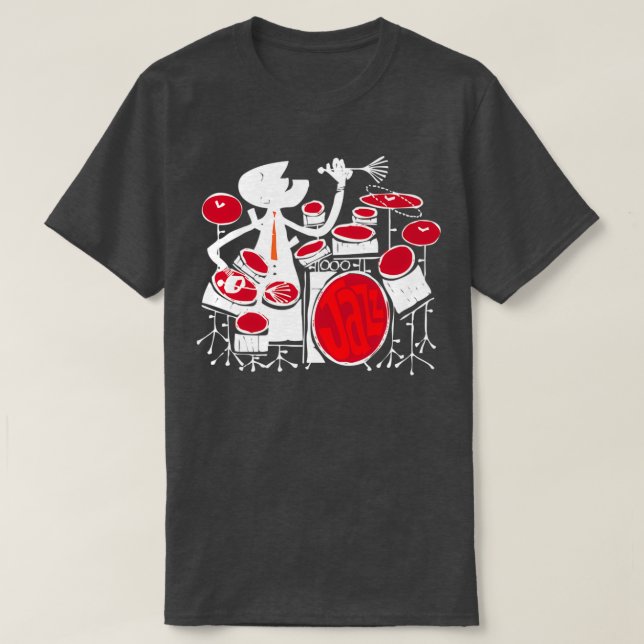 Jazz Drummer T Shirt (Design framsida)