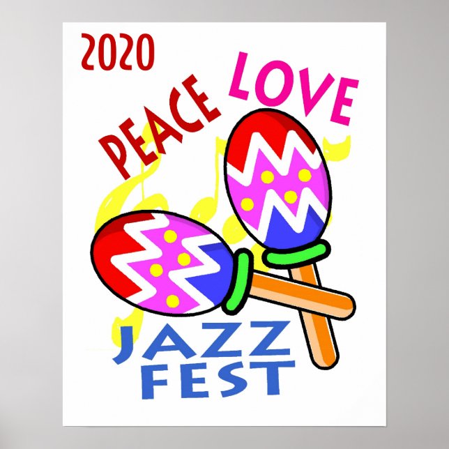 Jazz Fest 2020 Peace Kärlek Poster (Framsidan)