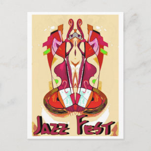 Jazz Fest Abstrakt Bass1 Vykort