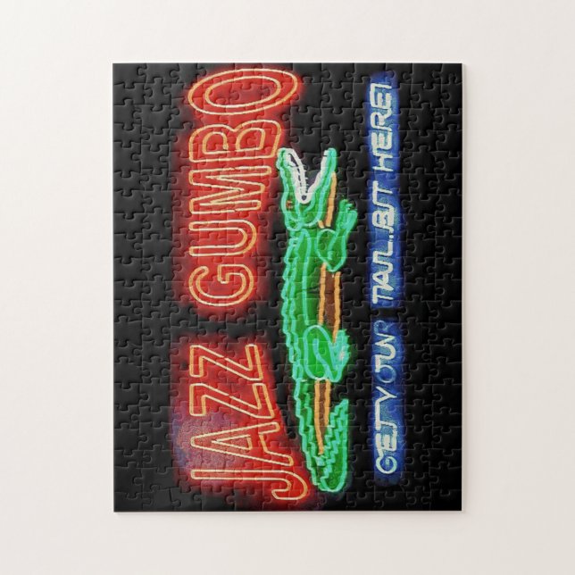 Jazz Fest Abstrakt Gator Musical Instraments Pussel (Vertikal)