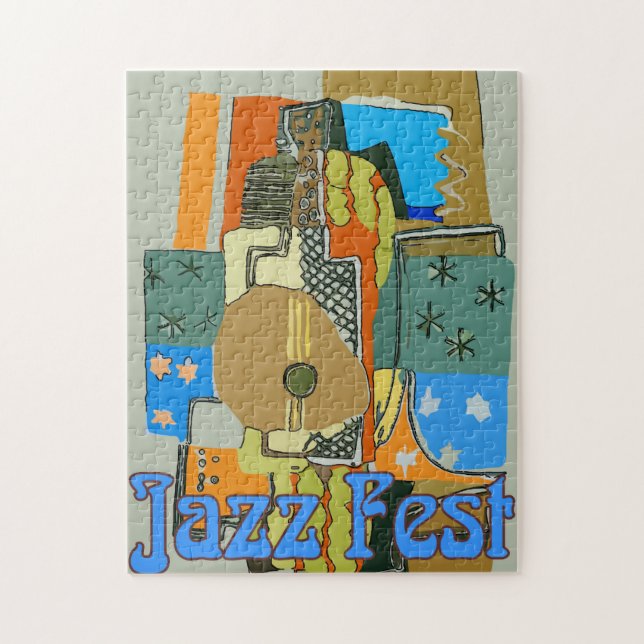 Jazz Fest Abstrakt Musical Instraments Pussel (Vertikal)