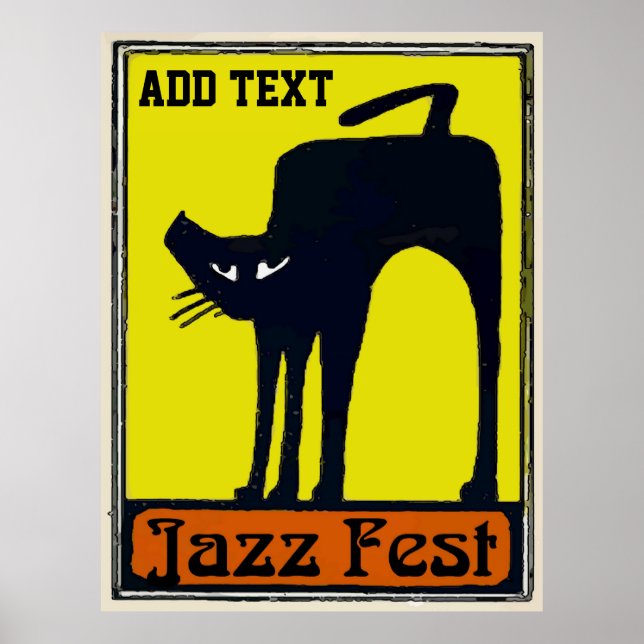 Jazz Fest Add Text Black Cat Poster (Framsidan)