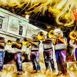 Jazz Fest Block Party Vykort