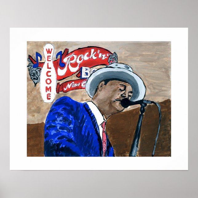 Jazz Fest Blues Singer Poster (Framsidan)