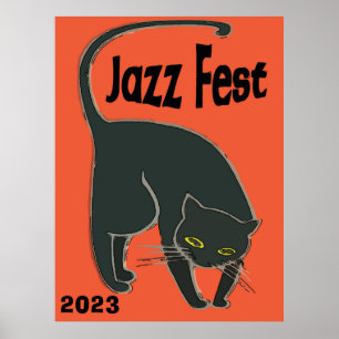 Jazz Fest Chatta Noir, Red Poster