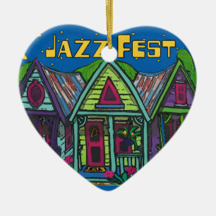 Jazz fest House Ceramic Ornament