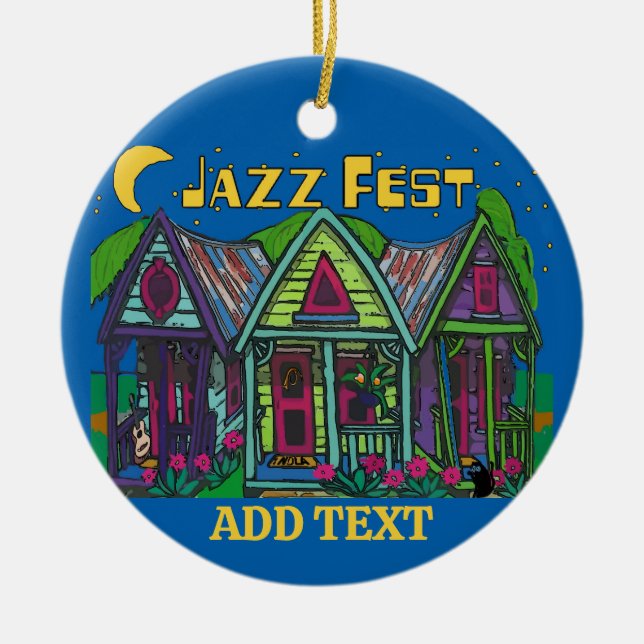 Jazz Fest Houses Ceramic Ornament (Framsidan)
