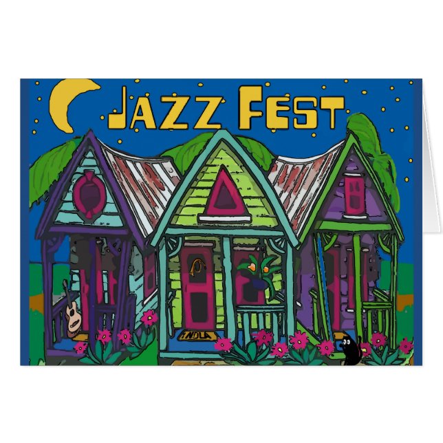 Jazz fest Houses Hälsningskort (Framsidan Horizontal)
