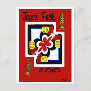 Jazz Fest Japansk Abstrakt för utskrift Vykort