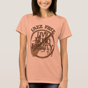 Jazz fest Live Music Sepia T Shirt