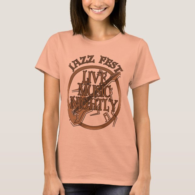 Jazz fest Live Music Sepia T Shirt (Framsida)