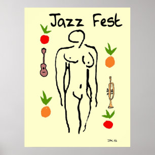 Jazz Fest Matisse Stil figur, lägg till text Poster