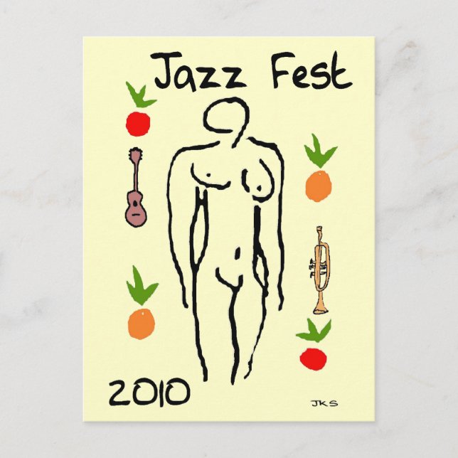 Jazz Fest Matisse Stil Vykort (Framsida)