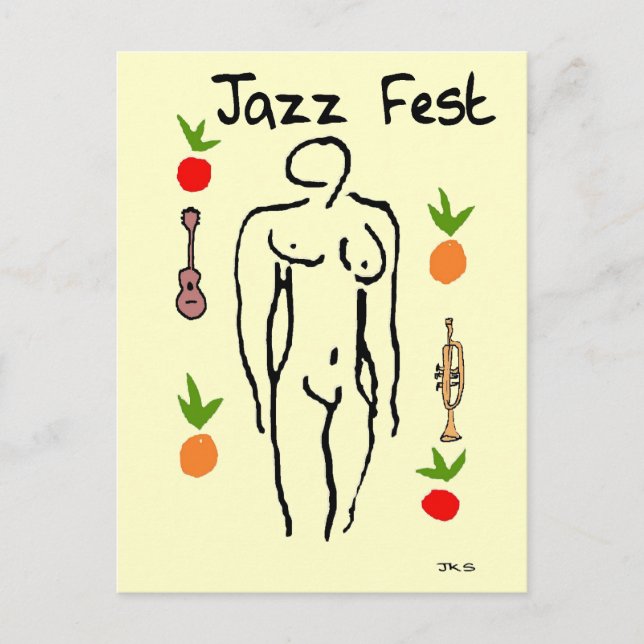 Jazz Fest Matisse Stil Vykort (Framsida)