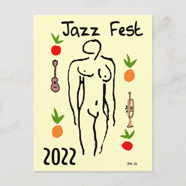 Jazz Fest Matisse Style vykort (Framsida)