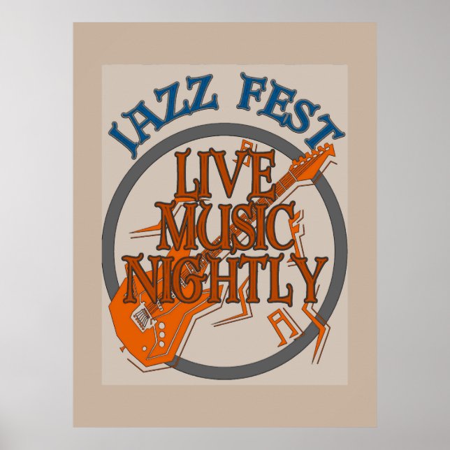Jazz Fest Music Natt, lägg till text Poster (Framsidan)