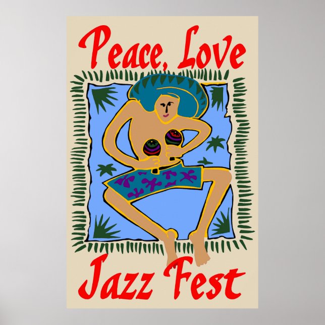 Jazz fest, Peace Kärlek, Rasta Man Poster (Framsidan)