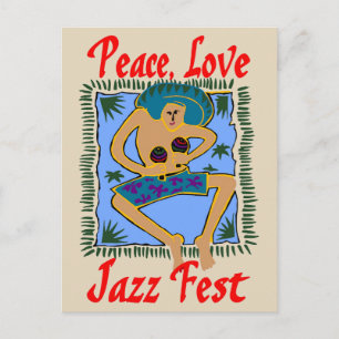 Jazz fest, Peace Kärlek, Rasta Man Vykort