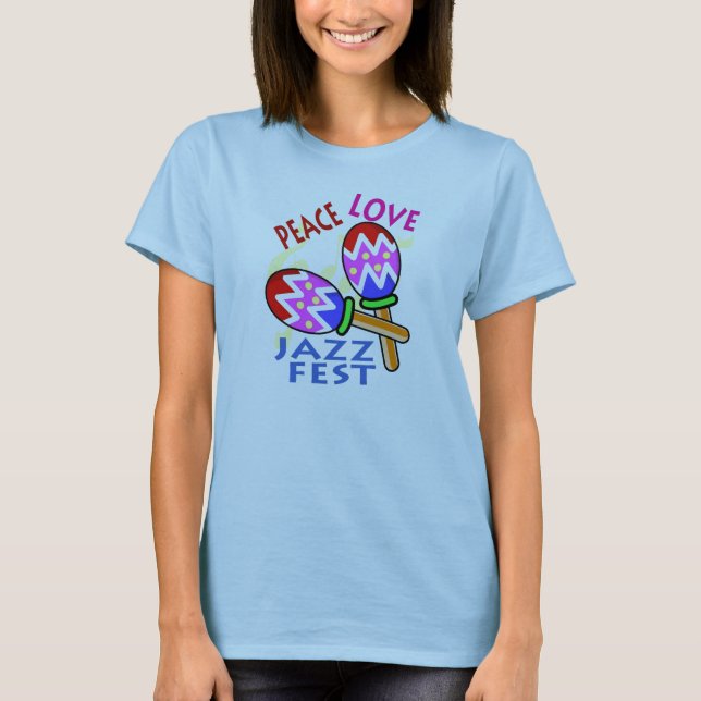 Jazz Fest Peace Kärlek Tee Shirt (Framsida)